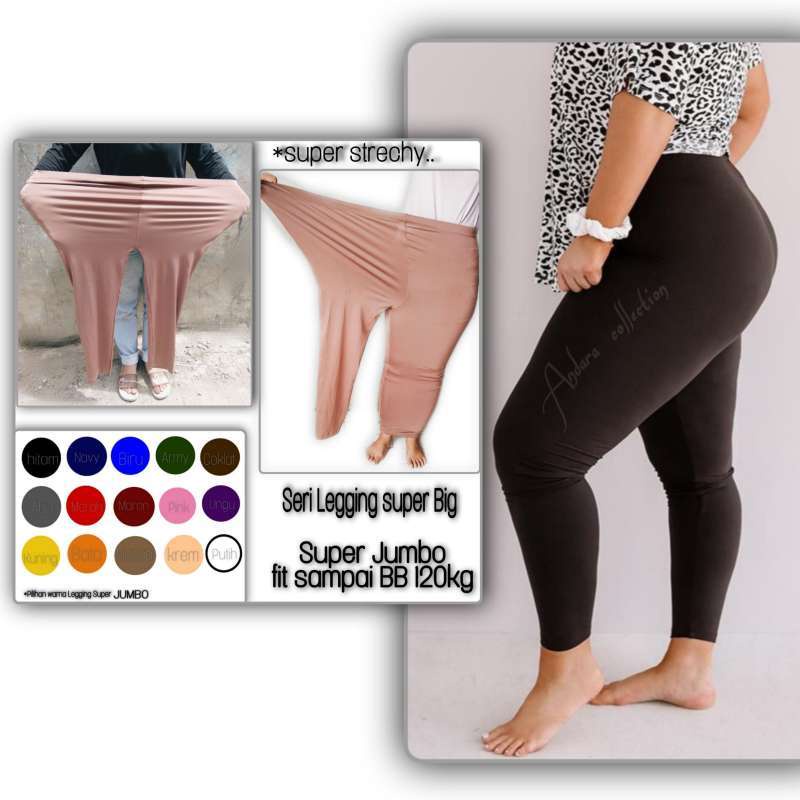 Legging Super Jumbo Bigsize Wanita Panjang Premium Spandex BB 40 - 120kg