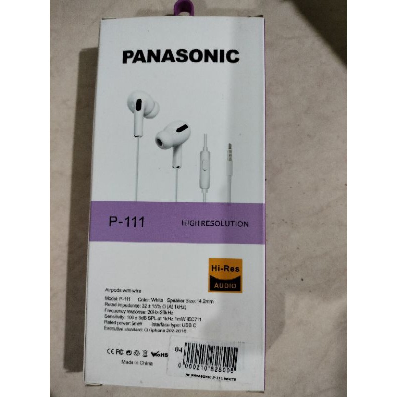 Headset / Earphone Panasonic P-111