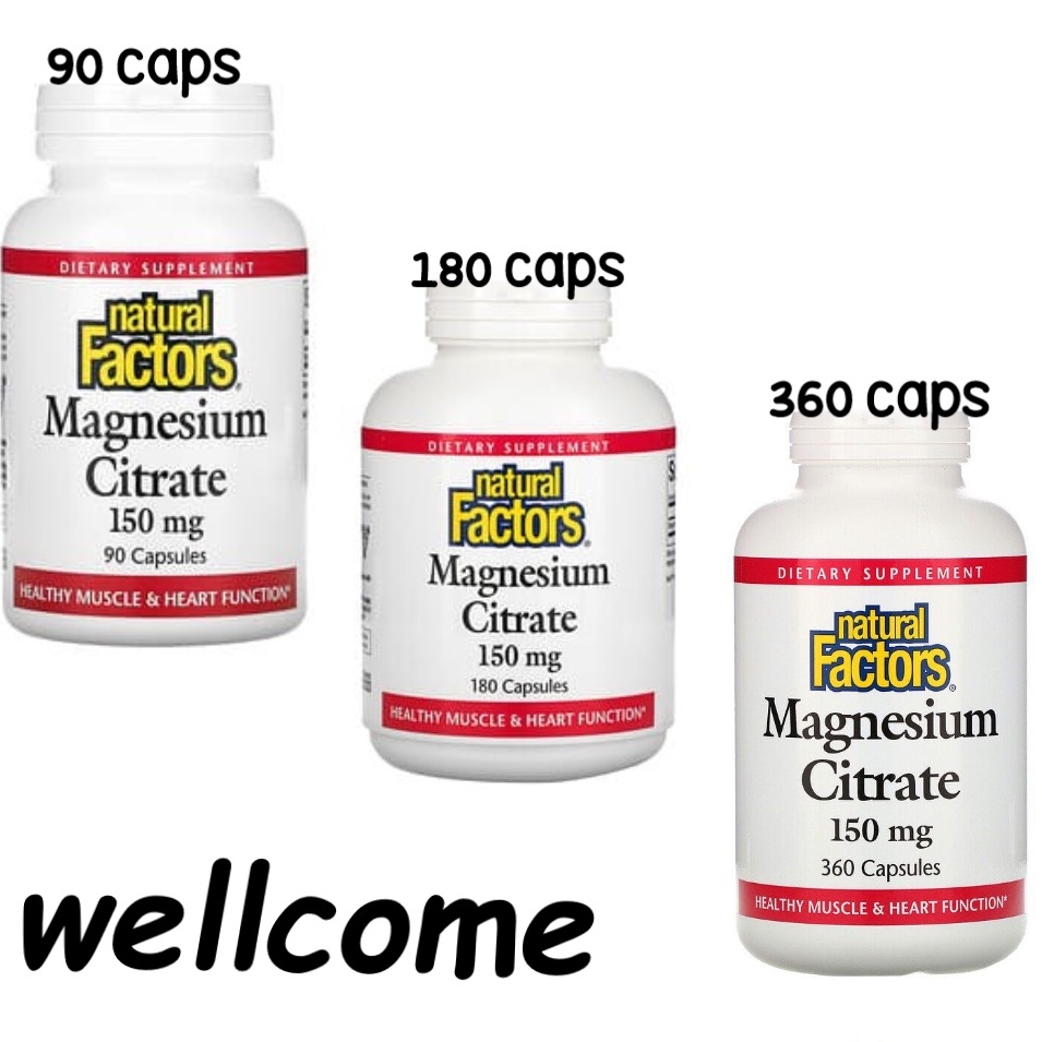 NATURAL FACTORS MAGNESIUM CITRATE 150 mg 90/180/360 Capsules