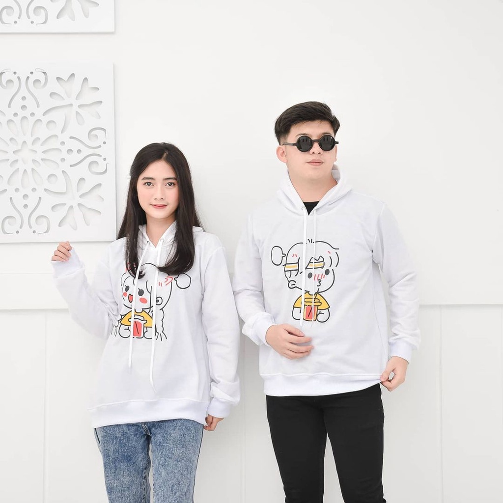 Cartoon Couple Hoodie - Outher Pria Wanita Unisex Motif Karakter Terbaru