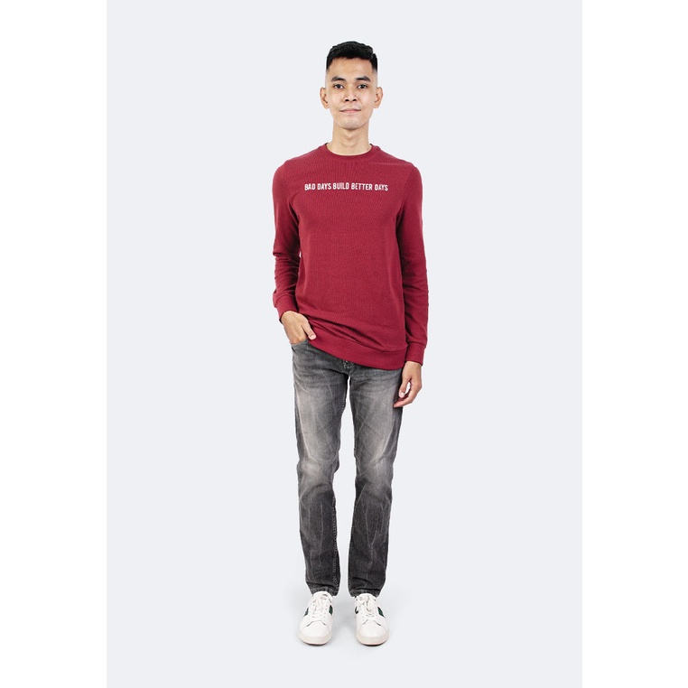 MANZONE Sweater Pria SLIM FIT Koch-Maroon