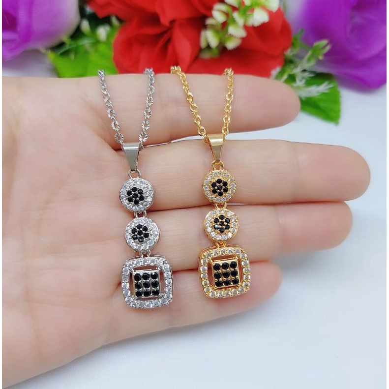 Set Kalung+Liontin Permata Xuping Mata Merah dan Hitam