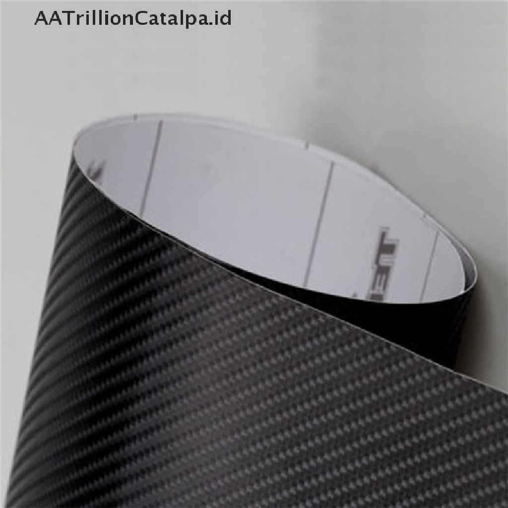 Aatrillioncatalpa Stiker Vinyl Film Carbon Fiber Hitam 3D Untuk Mobil