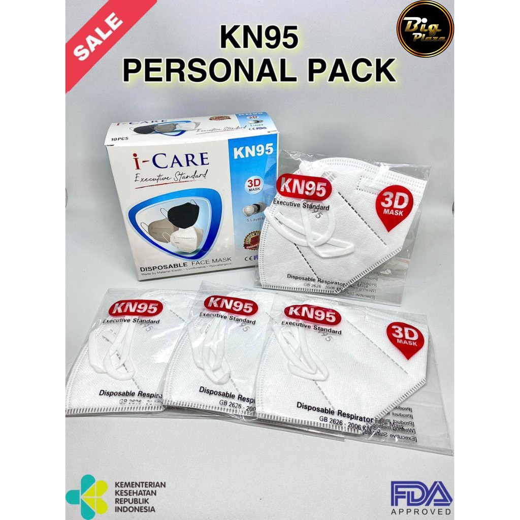 Earloop KN95 i-Care 1 Kotak isi 20pcs Masker 5ply KN95 Icare Single Pack - Big Plaza