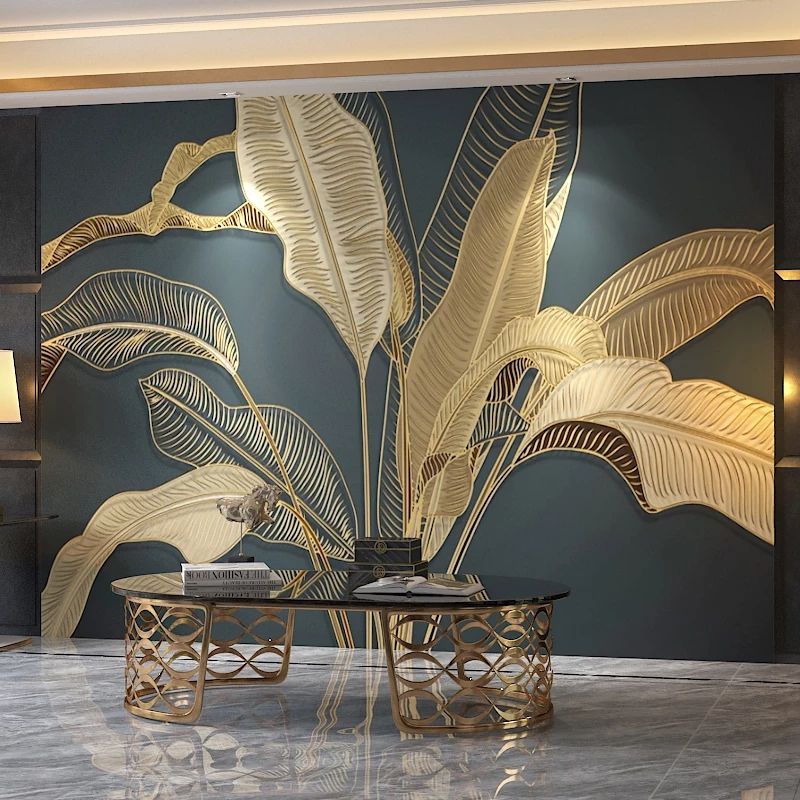 Wallpaper 3D Custom Motif Pemandangan Daun