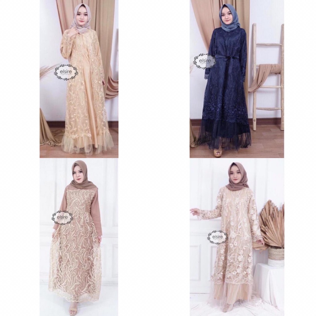 SALE Gamis Brokat Tile | Dress Brokat Tile Panjang | Dress Kondangan