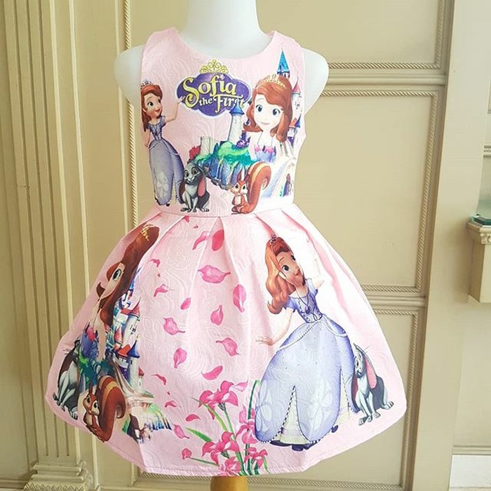 SOFIA CASTLE DRESS GAUN PESTA PRINCESS BAJU ANAK PEREMPUAN IMPORT MURAH BAGUS LEBARAN NATAL IMLEK