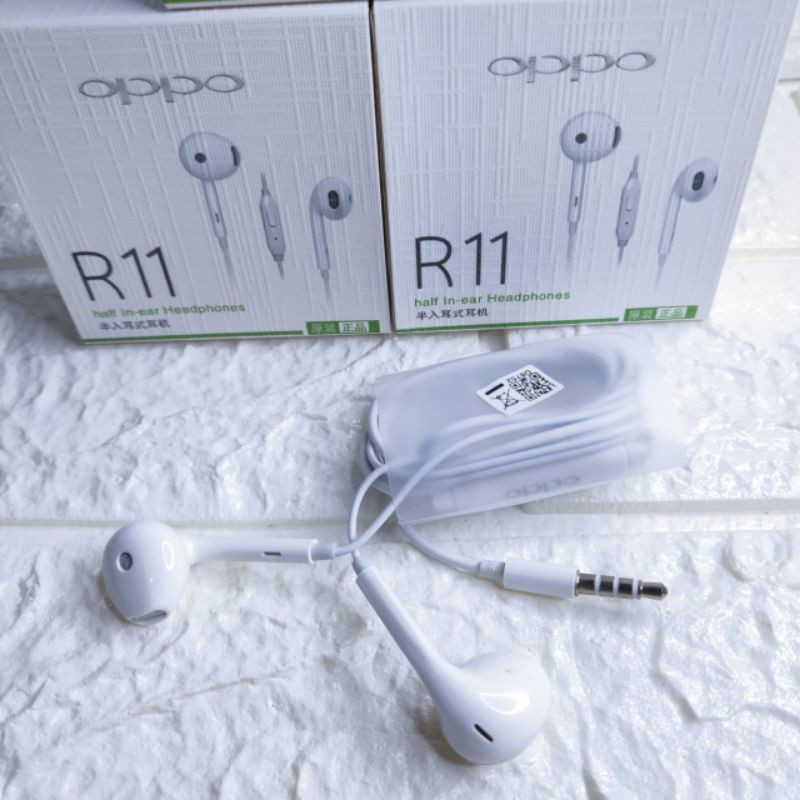 Headset Oppo R11 Stereo Bass Audio Jack 3.5mm