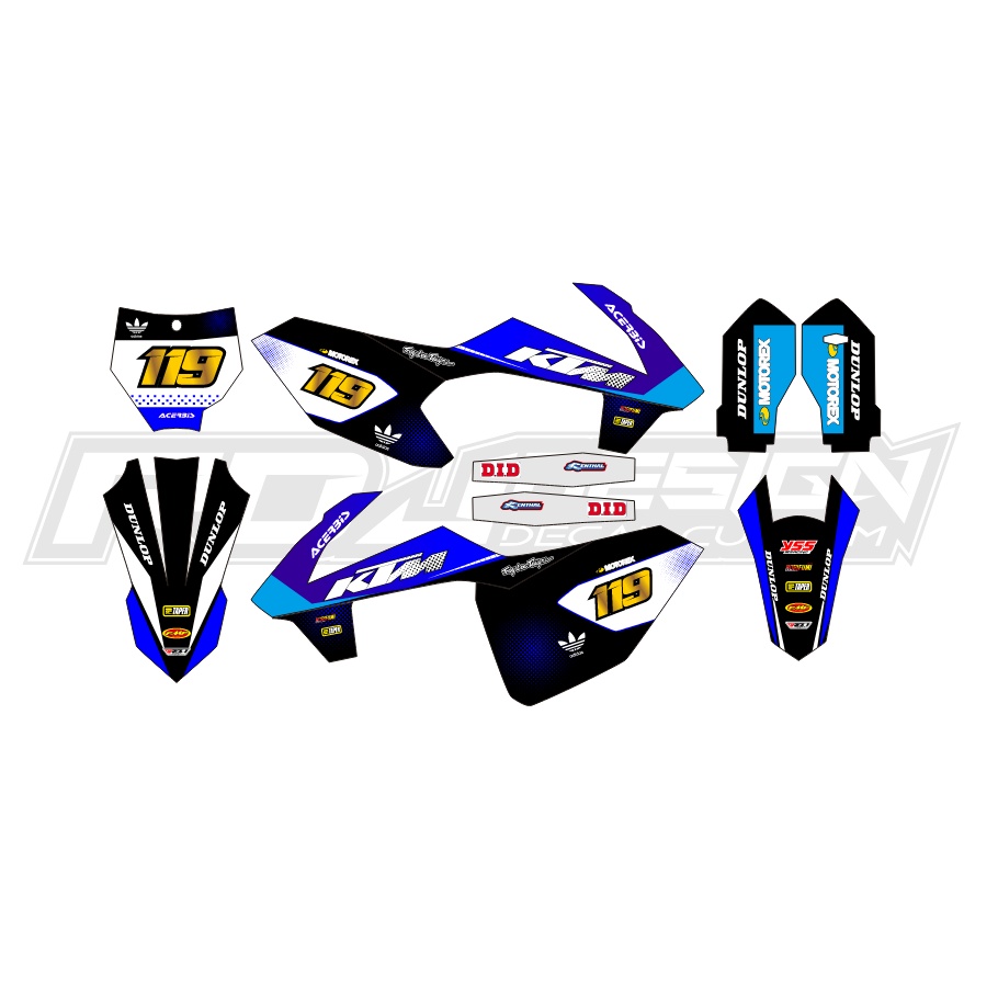 DECAL STICKER KTM 85 SX 2018 (002) DEKAL STIKER KTM SIXDAYS 2019 2020 2021 2022 2023 BIRU PUTIH HITA