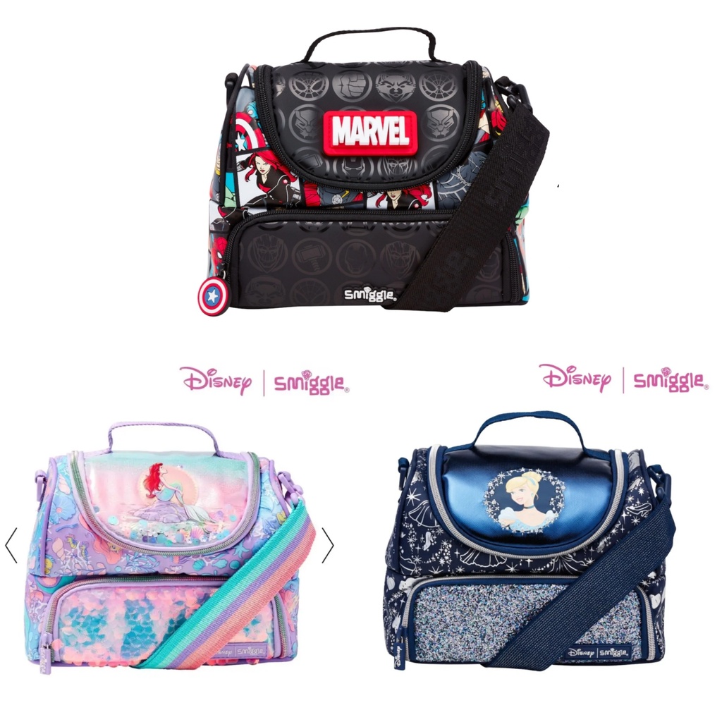 SMIGGLE LUNCH BAG ARIEL, SMIGGLE LUNCH BAG MARVEL, SMIGGLE LUNCH BAG CINDERELLA, SMIGGLE DISNEY