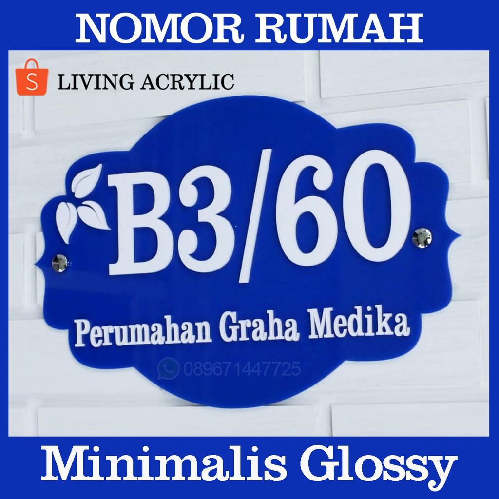 Nomor Rumah Minimalis Glossy