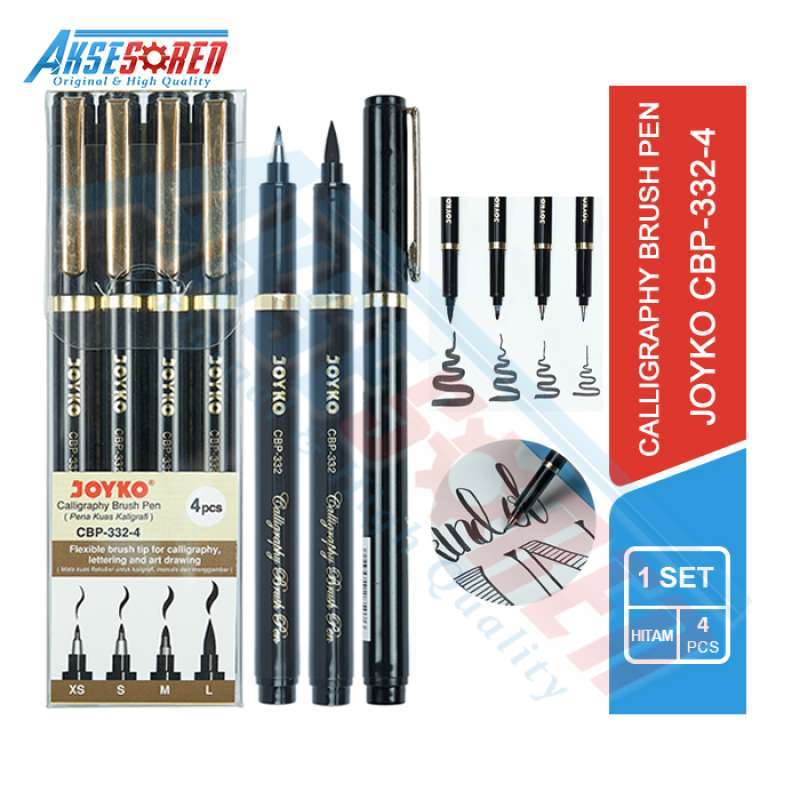 

Pena Kuas Kaligrafi Joyko [CBP-332-4/4 Pcs] / Calligraphy Brush Pen Joyko/ Brushpen 1 Set Joyko