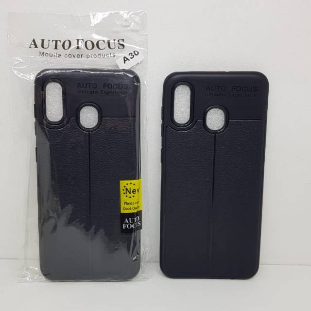 Auto Focus Samsung A30 6.4 inchi Leather Soft Case Samsung A305 AUTOFOCUS Motif Kulit Jeruk