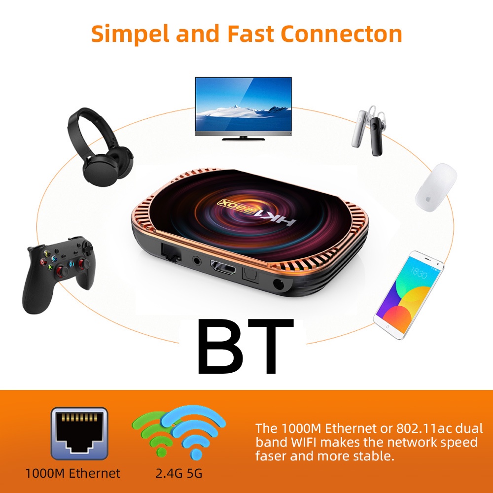 HK1 RBOX X4 8K Android 11 TV Box Amlogic S905X4 Bluetooth Dual Wifi 5G