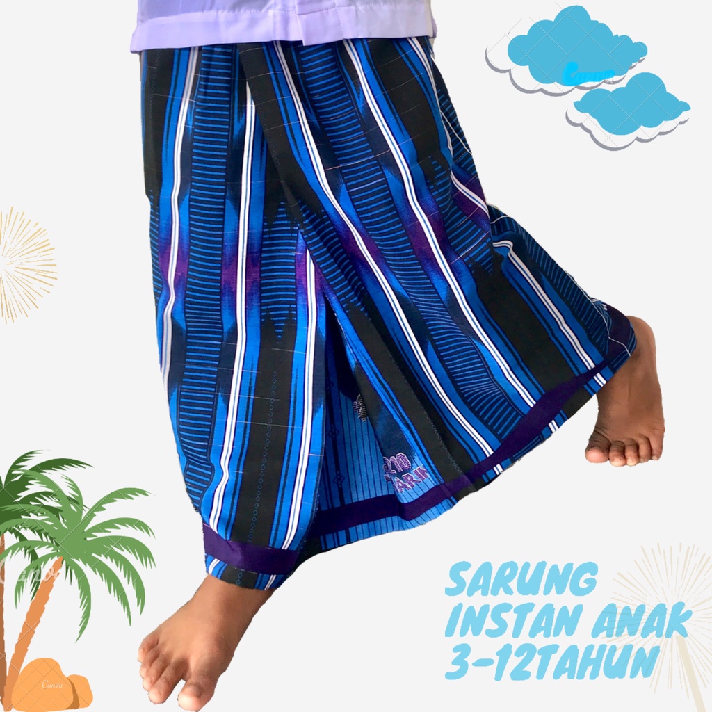 Sarung Instan Anak Laki laki Usia 3-12 Tahun / Sarung Anak Instan
