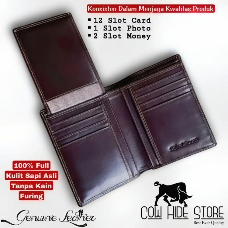 Dompet Pria Kulit Asli Bifold Up Emboss Kickers - 15 Slot-4