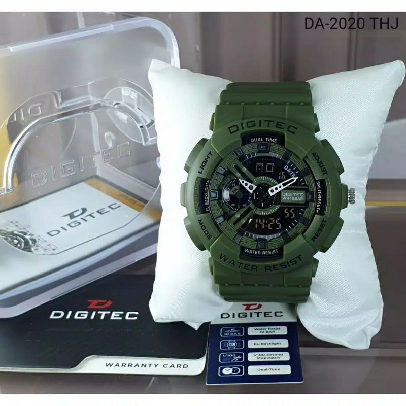 Jam tangan pria digitec DA-2020T dualtime original garansi resmi 1 tahun