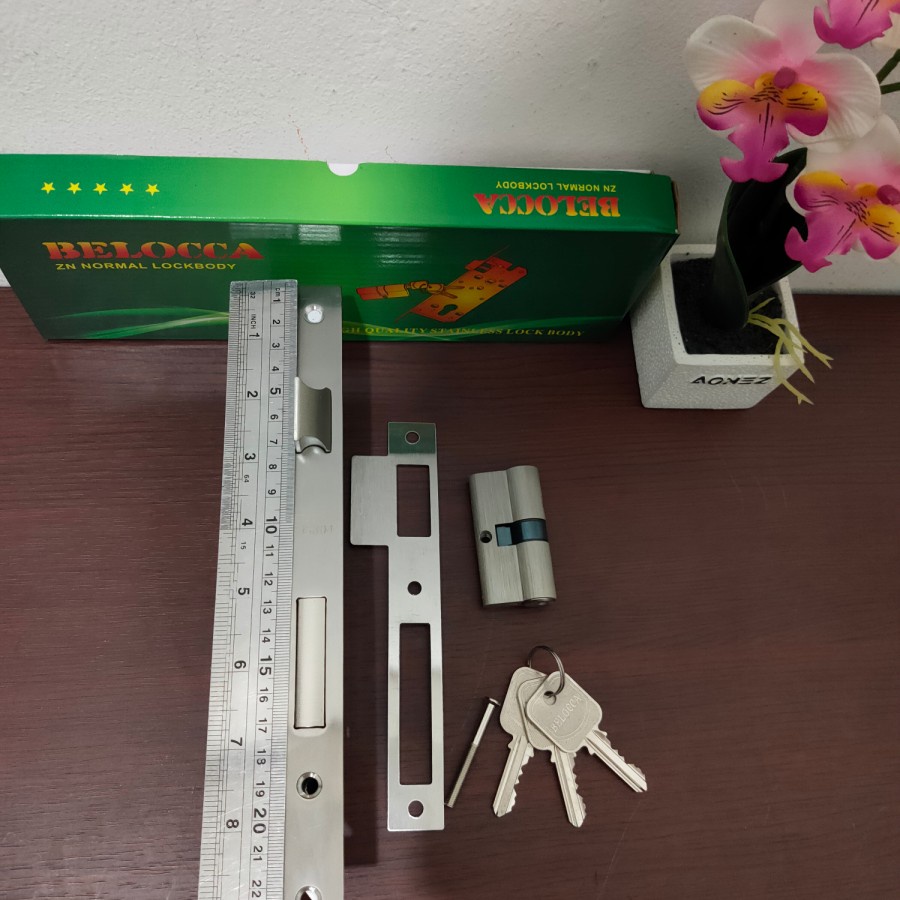 Bodi kunci, mortise lock merk Belocca (kemasan box)