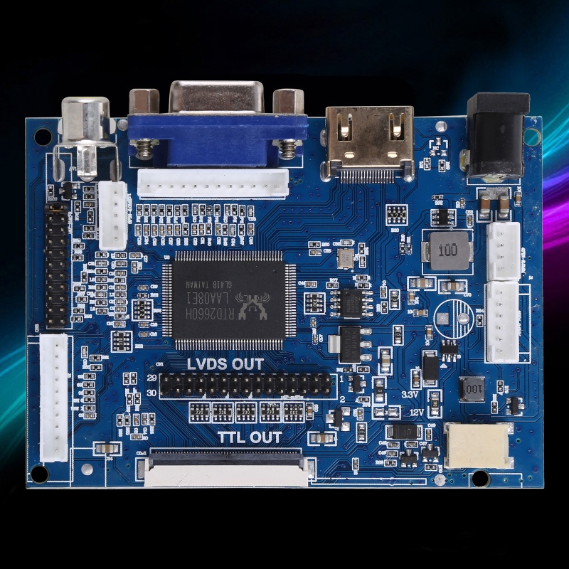 Btsg Layar LCD TTL LVDS Controller VGA 2AV 50PIN Untuk AT070TN90 AT070TN92 AT070TN94 Papan Driver Universal