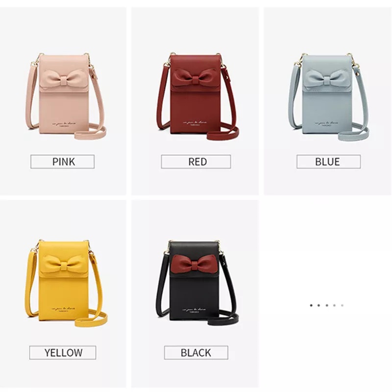 Dompet Wanita Hinta Bahan Kulit - Hanging Wallet Cewek Tas Selempang Gantung Gantungan Leher Kartu H