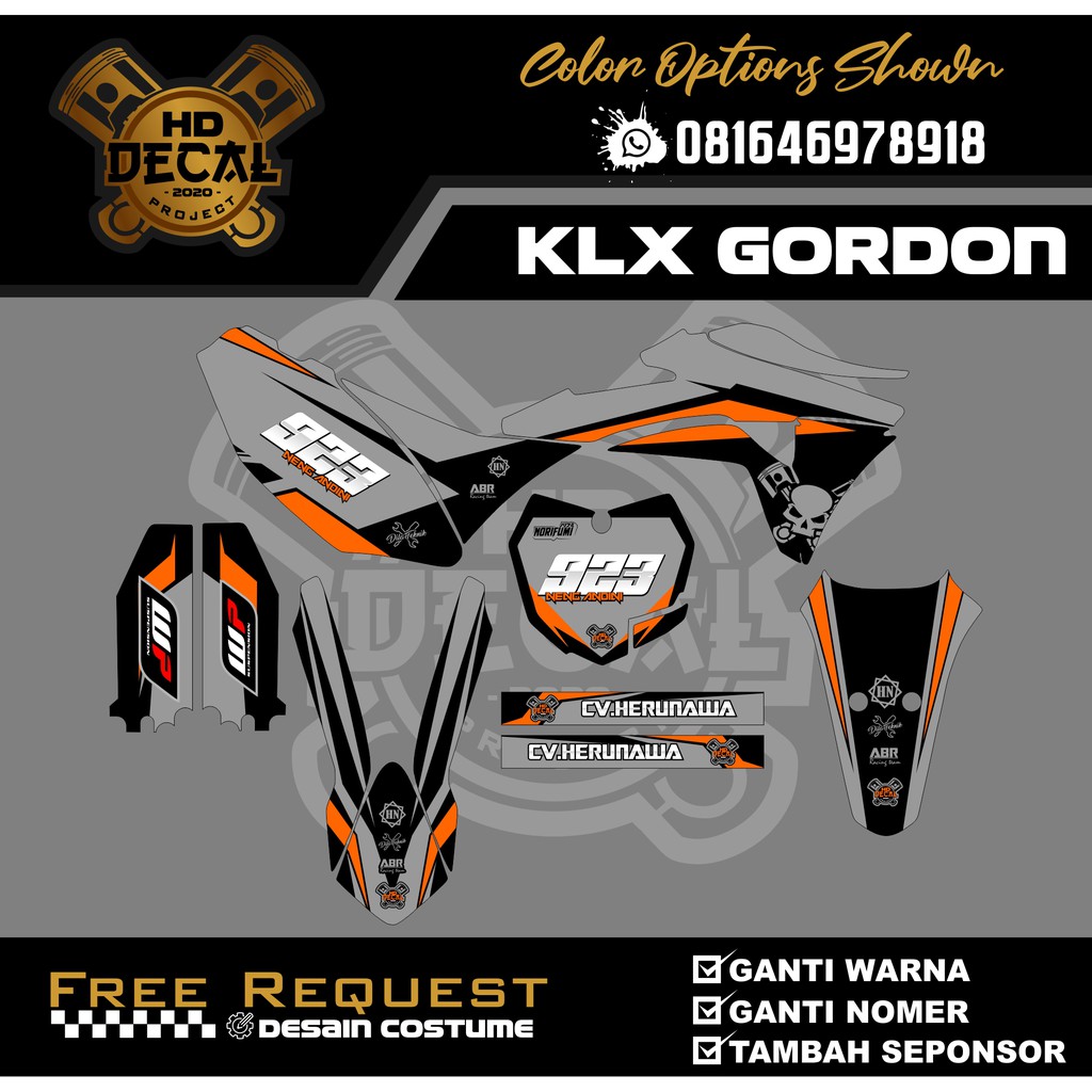 Decal KLX Gordon Decal klx bf /dtracker/klx150/gordon Full Body Design Custom