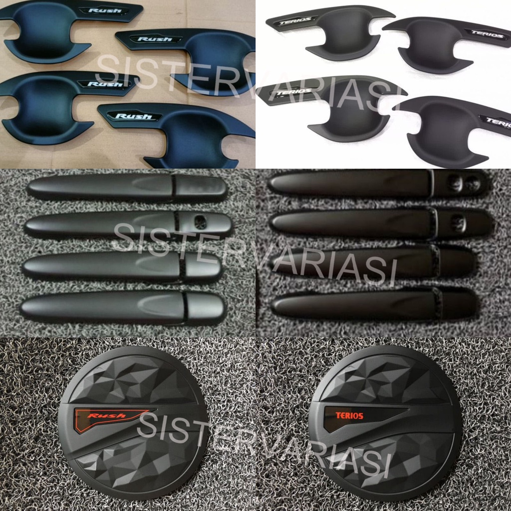 Paket Outer Handle Tank Cover Rush Terios 2021 GR Sport Hitam Chrome