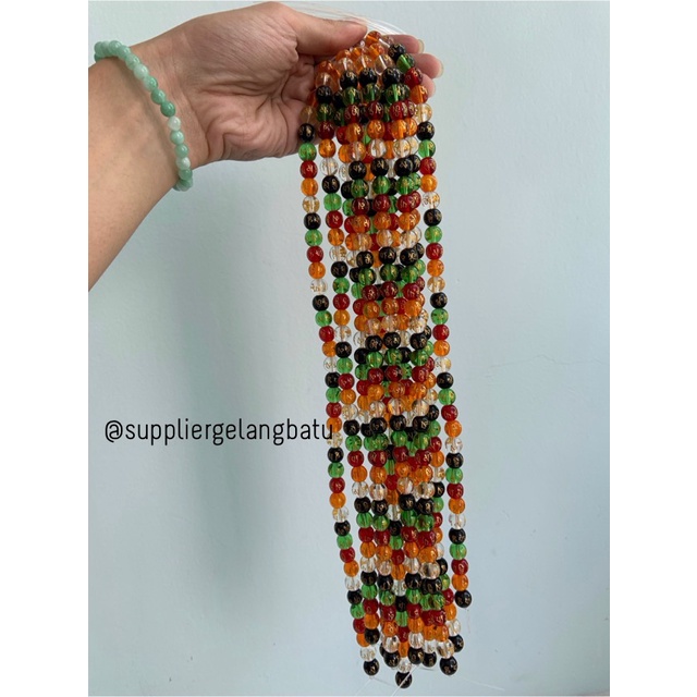 10mm mix colour om mani padme hum tibetan mantra glass round beads