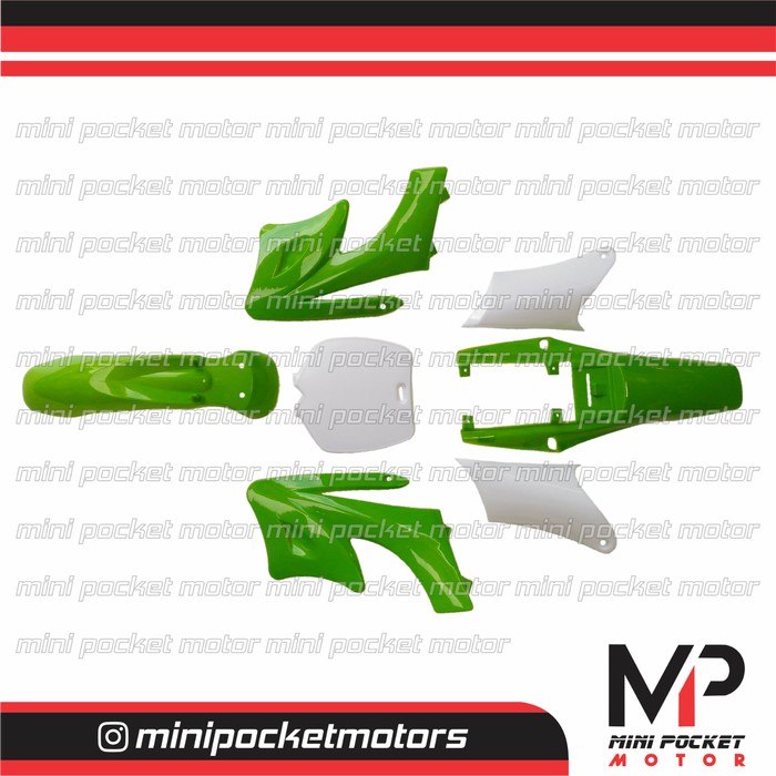 COVER BODY SET MOTOR MINI TRAIL HIJAU 50CC AT MESIN TARIK - HIJAU MUDA ASLI