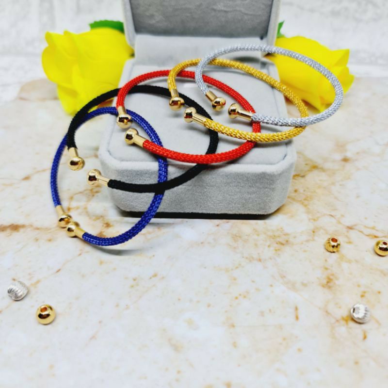 FF Gelang Bentuk Tali Kawat Pandora Waterproof Gold Titanium