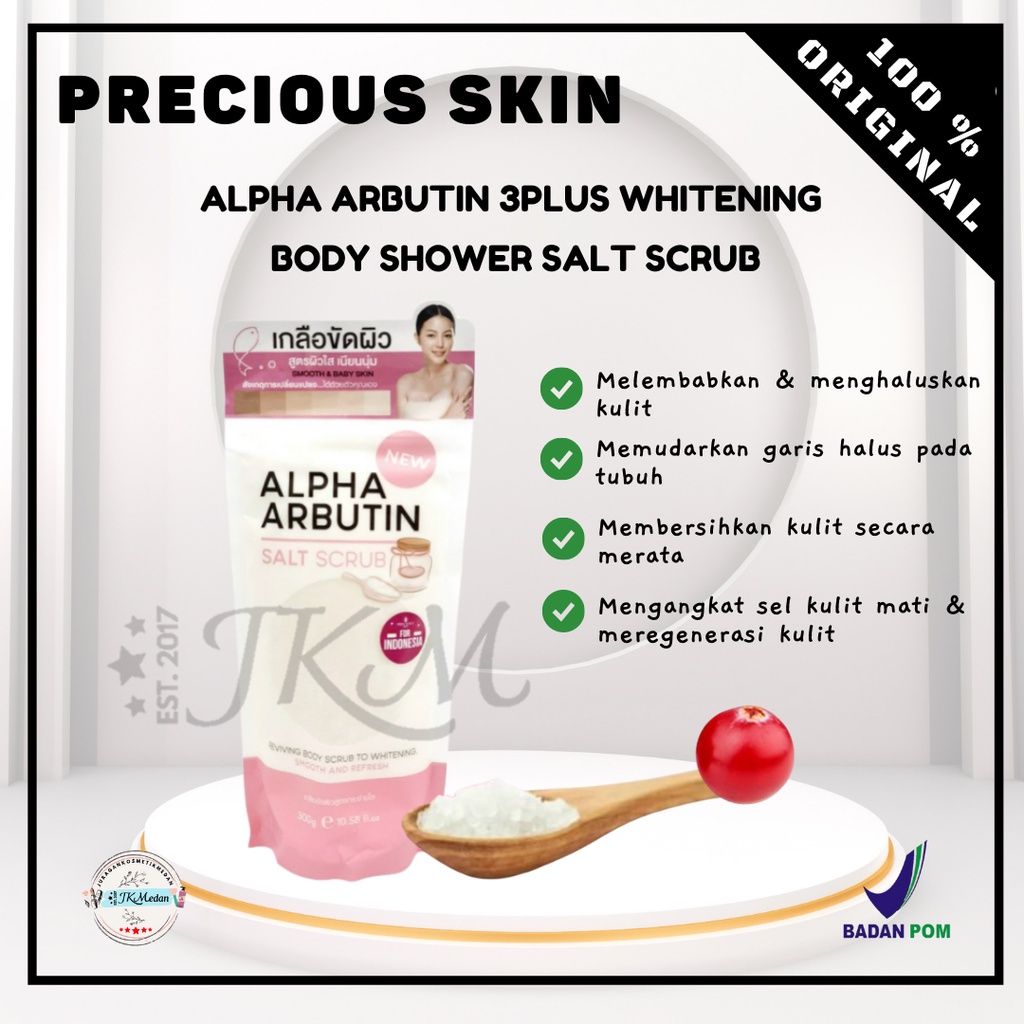 ALPHA ARBUTIN SALT SCRUB BPOM BODY SCRUB ALPHA ARBUTIN LULUR ALPHA ARBUTIN BY PRECIOUS SKIN