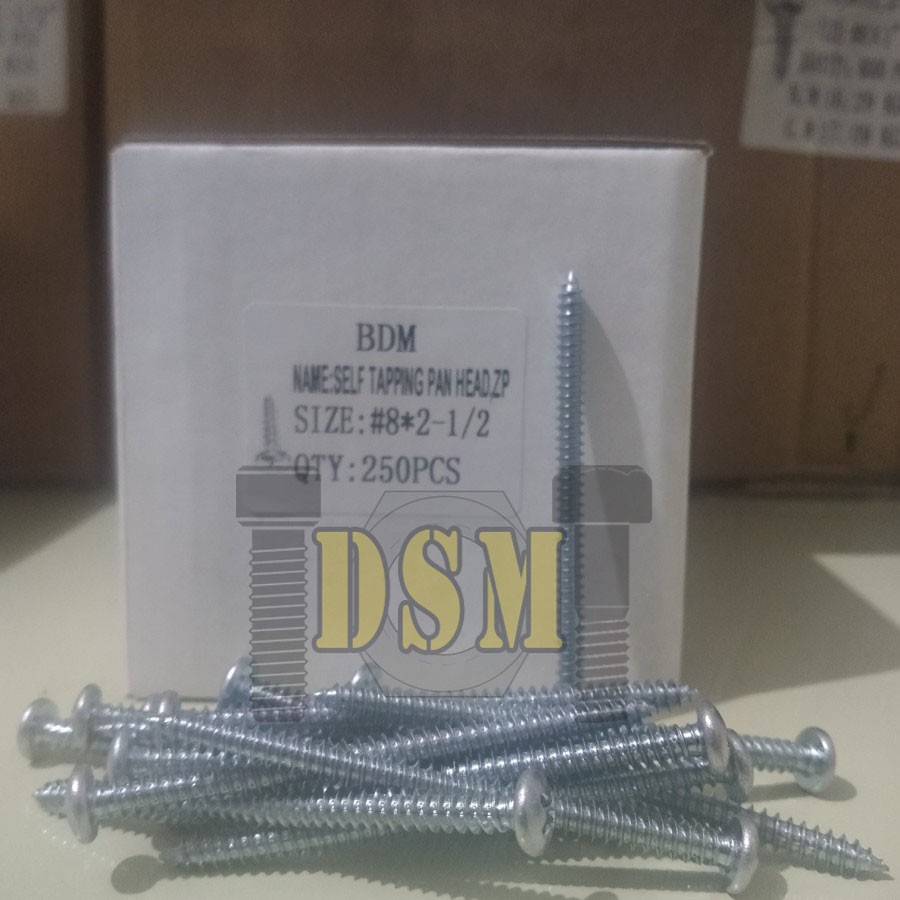 (100 PCS) Sekrup PH #8x2 1/2&quot; / Self Tapping Screw P+AB (6 CM)