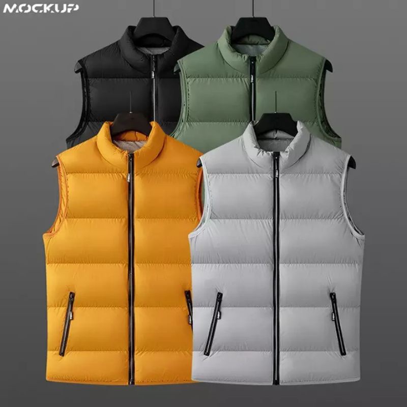 jaket rompi motor bikers parasut tebal kerah hitam-navy-merah-marun-biru terang-kuning-abu-loreng
