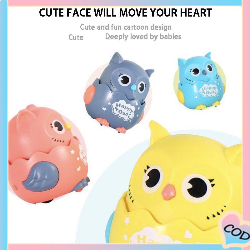 COD❤️ Tekan Sliding Owl Toy Baby car toys Little Bird Road toys / Baby Happy Owl toys / Ghost toys-A.one