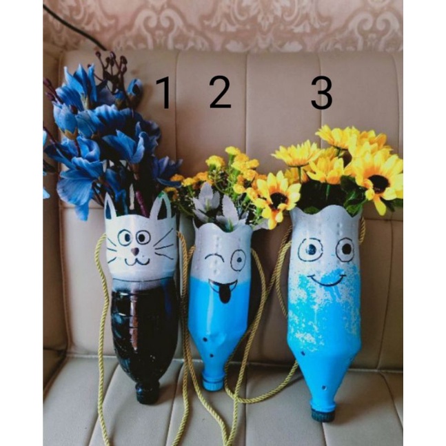 Vas/pot bunga dari botol bekas murah