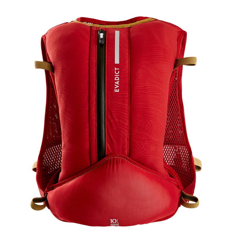 EVADICT Tas Lari Trail 10L Termasuk Kantong Air Trekking Hiking Unisex - Merah