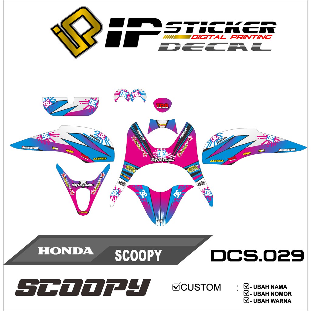 Decal sticker atau full body SCOOPY KARBU / LAMA desain 029