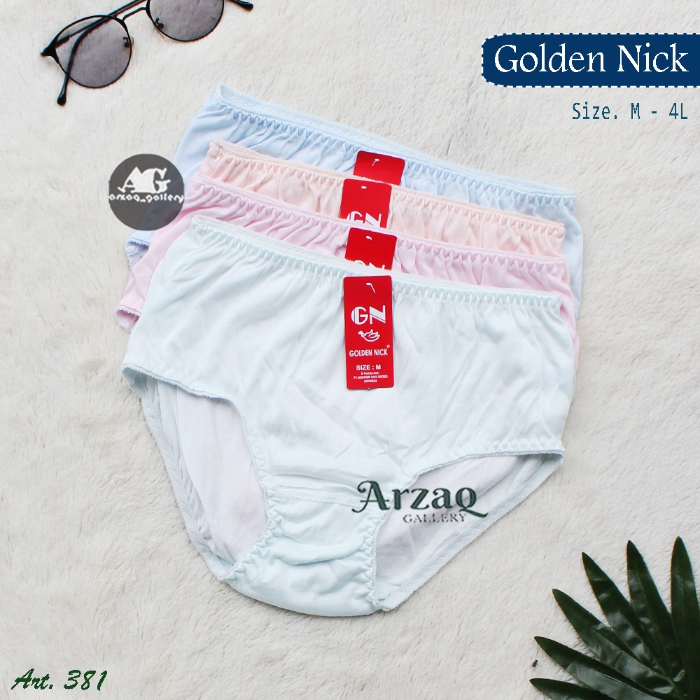 [ 6 pcs ] - Celana Dalam Golden nick 381 Karet Renda /  Celana  dalam Wanita  / Cd Wanita / arzaq gallery