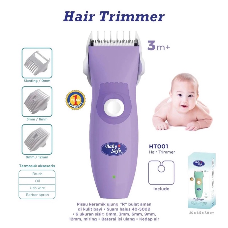 Baby Safe Hair Trimmer HT001 / Alat Cukur Rambut Bayi