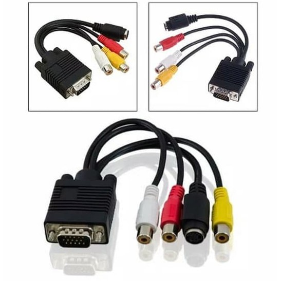 Trend-Kabel converter VGA male to 3 RCA female 1 S-VIDEO composite TV AV video