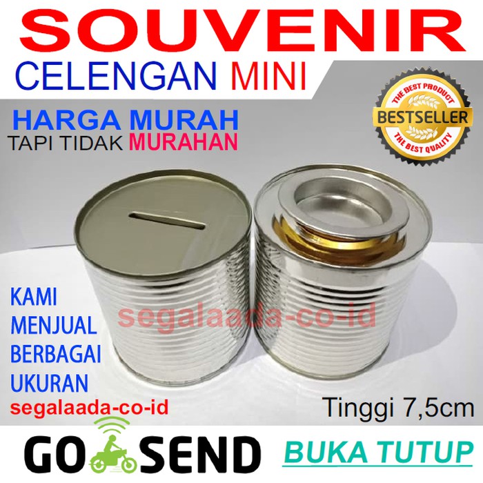 Souvenir Celengan Kaleng Buka Tutup Polos Mini