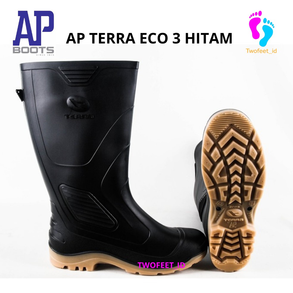 SEPATU AP BOOTS TERRA ECO 3 HITAM - AP TERRA ECO 3 KARET TINGGI HITAM - AP BOOTS TERRA ECO 3 HITAM