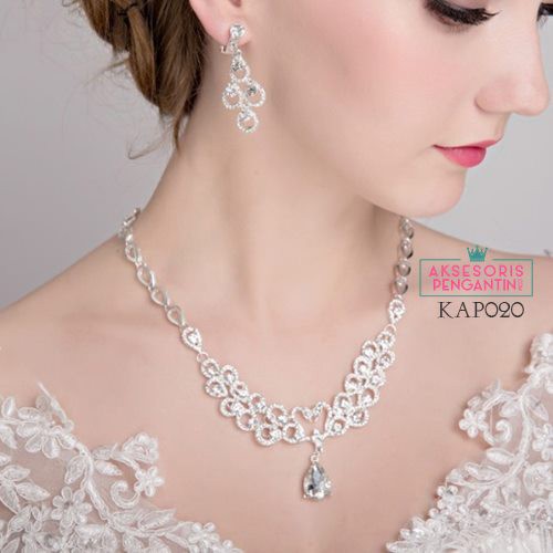 [BISA COD] NECKLACE WEDDING ANTING SET AKSESORIS KALUNG PESTA KAP020