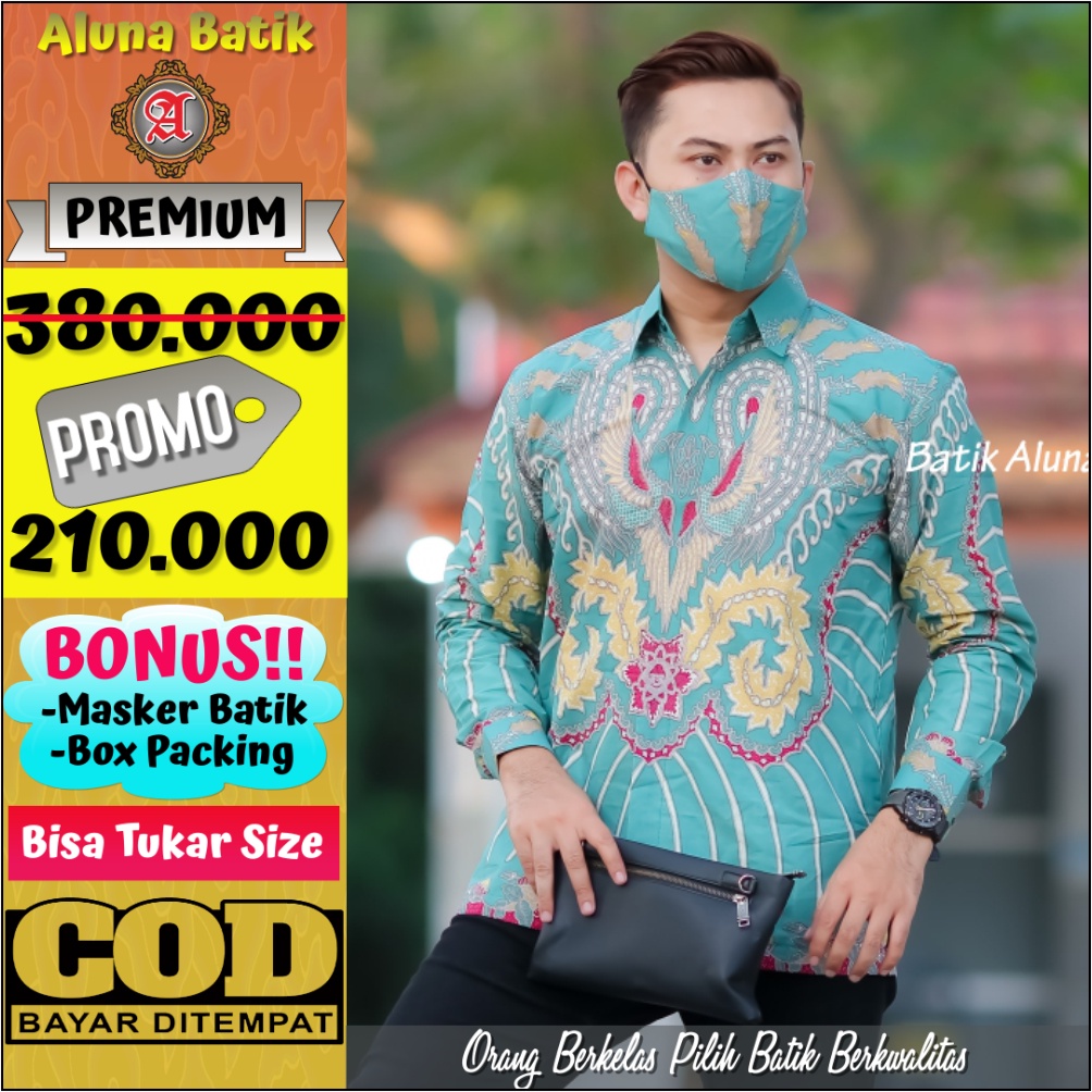 Batik Aluna Lengan Panjang Puring Adhem Premium Baju Kemeja Kondangan Kekinian Modern Batik Anak MudaPCW 116