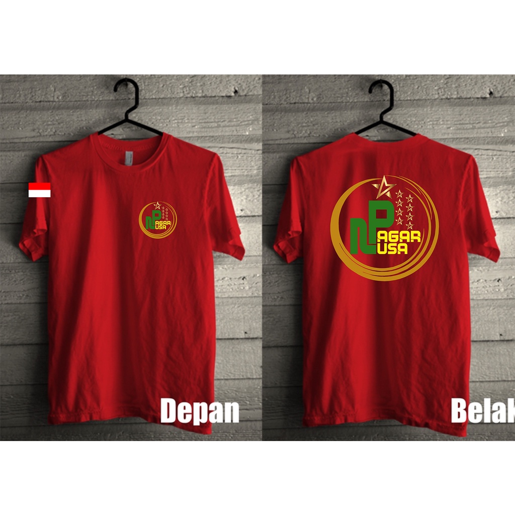 Kaos Pagar Nusa Simpel Bintang 9-Kaos Merah