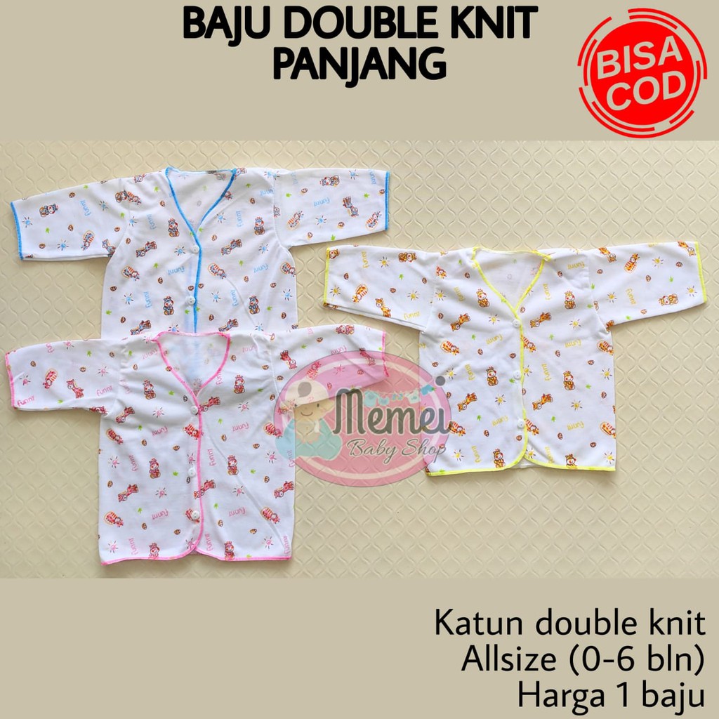 Baju bayi panjang DOUBLE KNIT halus lembut perlengkapan bayi lahir