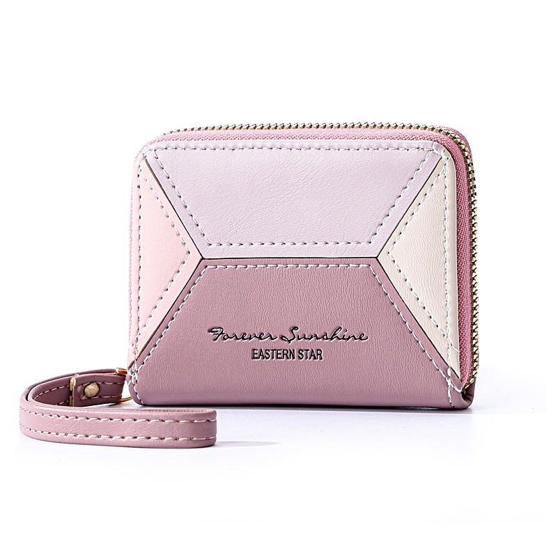 DOMPET LIPAT WANITA MINDANA WA551P3 PREMIUM KOREA IMPORT KULIT PINK MINI KECIL KARTU KOIN TALI PENDEK LUCU REMAJA KEKINIAN SIMPLE MURAH CEWEK