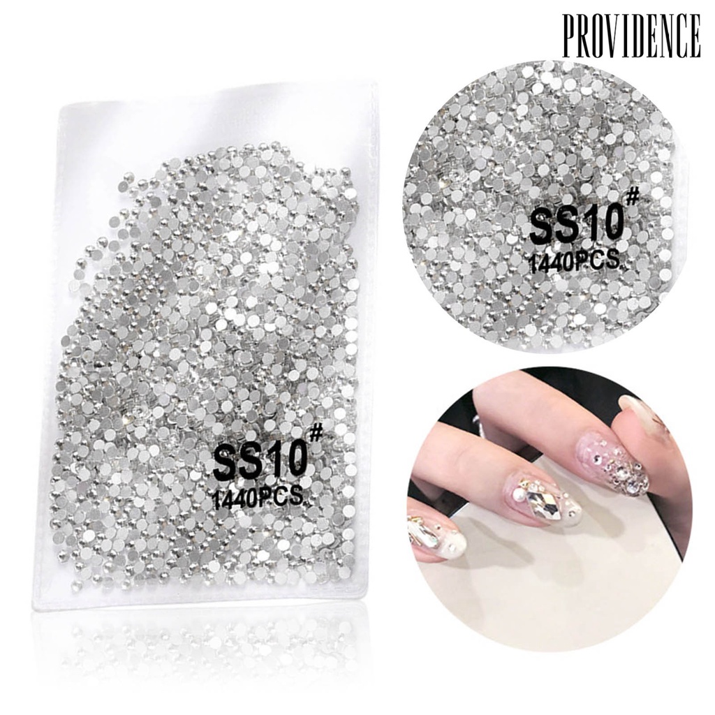 Providence 1440Pcs Manicure Decoration DIY Easy to Apply Glass Nail Transparent Flat Bottom Rhinestones for Phone Case