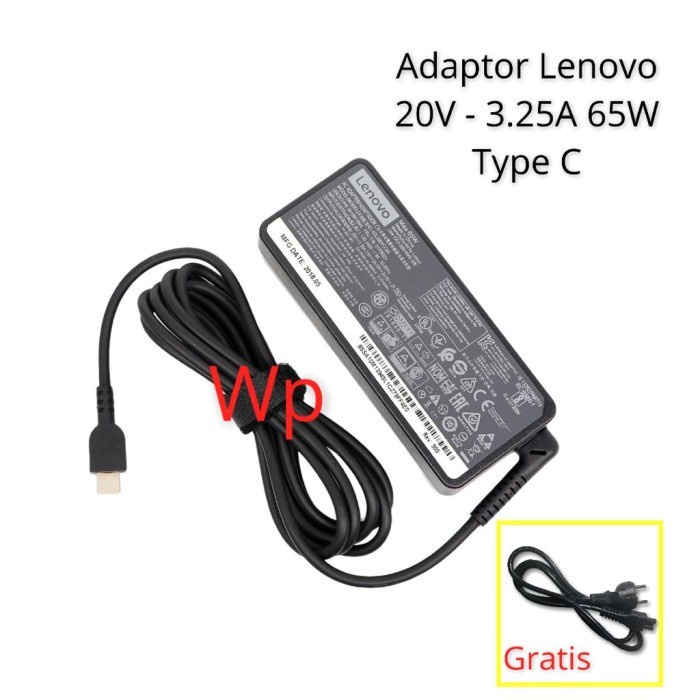 Adaptor Charger Lenovo Thinkpad E580 L380 L480 20V 3.25A Type C