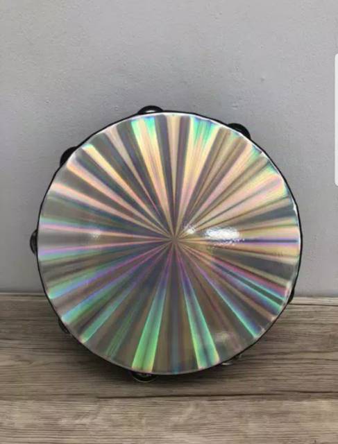 Tamborin hologram 10 inchi/ kecrekan  tambourine-2