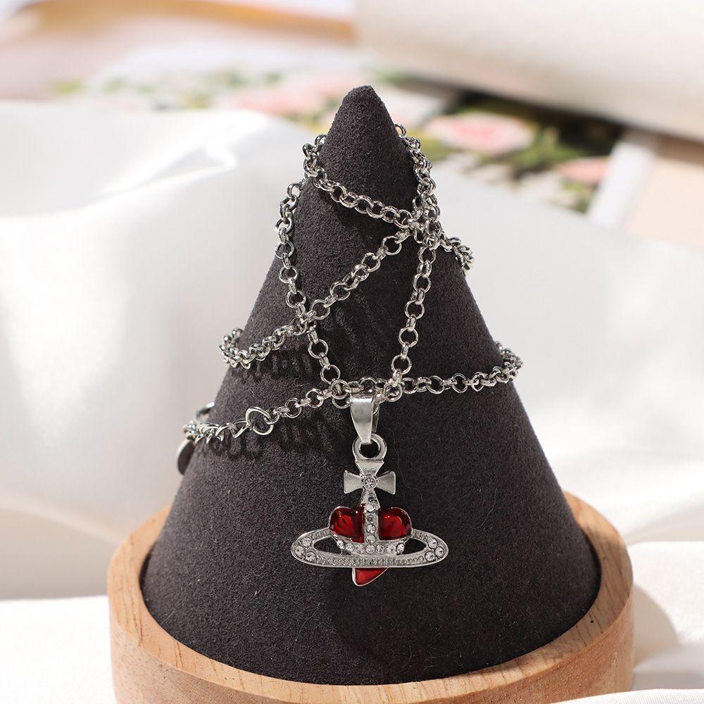 Kalung Hati Nanas Ins Style Vintage Fashion Jewelry Necklaces Untuk Wanita Women Hadiah Rantai Klavikula